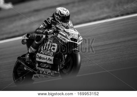 VALENCIA, SPAIN - NOV 12: Loris Baz during Motogp Grand Prix of the Comunidad Valencia on November 12, 2016 in Valencia, Spain.
