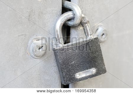 The image of a lock on a door