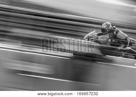 VALENCIA, SPAIN - NOV 12: Jonas Folger in Moto2 practice during Motogp Grand Prix of the Comunidad Valencia on November 12, 2016 in Valencia, Spain.