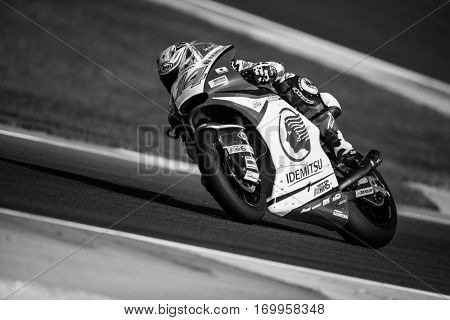 VALENCIA, SPAIN - NOV 12: Wilairot in Moto2 practice during Motogp Grand Prix of the Comunidad Valencia on November 12, 2016 in Valencia, Spain.