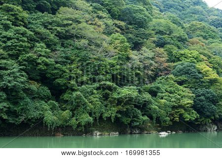 Arashiyama with lake