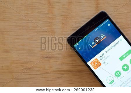 Bekasi, West Java, Indonesia. November 16, 2018 : Lazada Fashion Shopping & Deals Dev App On Smartph