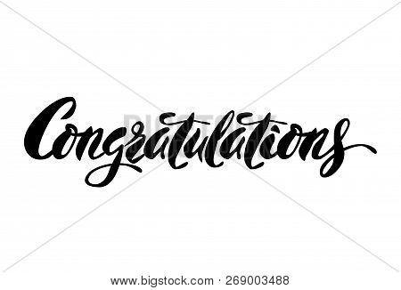 Creative Hand Drawn Lettering Congratulations. Ink Illustration. Modern Brush Calligraphy.