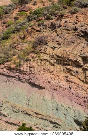 Gran Canaria Volcanic Landscape Los Azulejos Colorful Rocks Effect Of Hydromagmatic Eruptions