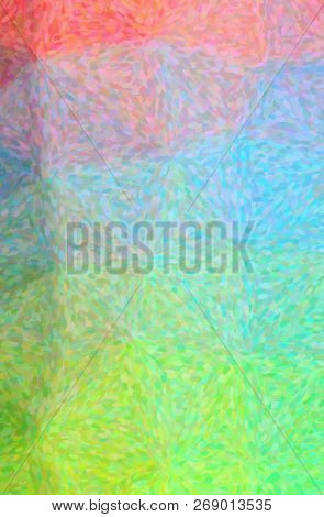 Illustration Of Abstract Green And Pink Impressionist Pointlilism Vertical Background