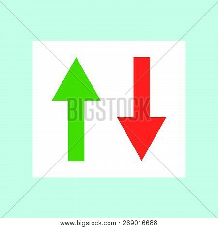 Up And Down Arrow, Change Sub Player Flat Design Vector Icon Soccer Related