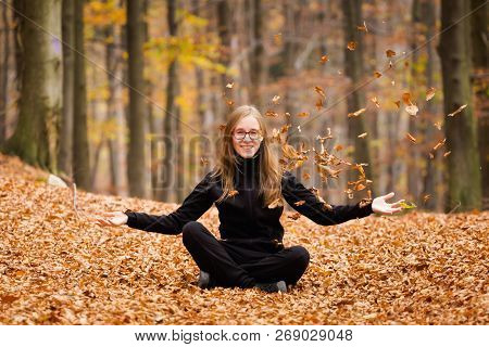 Beautiful Girl In Beskidy Mountains
