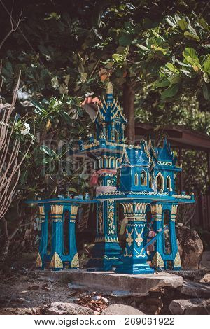 Blue Spirit House In Thailand, Phangan Island