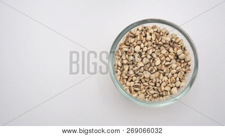 Job's Tears, Also Known As Adlay And Coix On White Background. Popular In Asian Cultures As A Food S