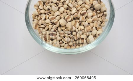Job's Tears, Also Known As Adlay And Coix On White Background. Popular In Asian Cultures As A Food S