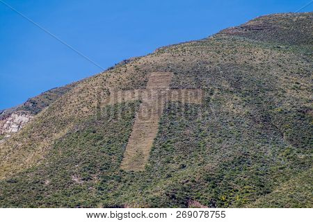 Cross On A Mountain Above Chivay Village, Near Colca Canyon, Peru