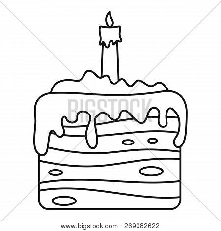 Sweet Cake Icon. Outline Sweet Cake Vector Icon For Web Design Isolated On White Background
