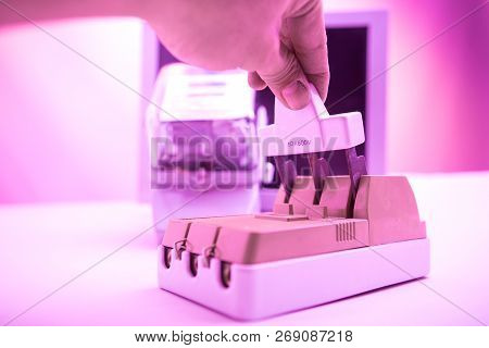 Circuit Breakers And Power Meters On The Background