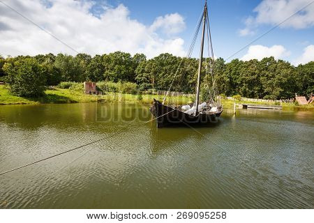 The Medieval Boat In The Middle Ages Center, The Experimental Living History Museum In Sundby Lollan