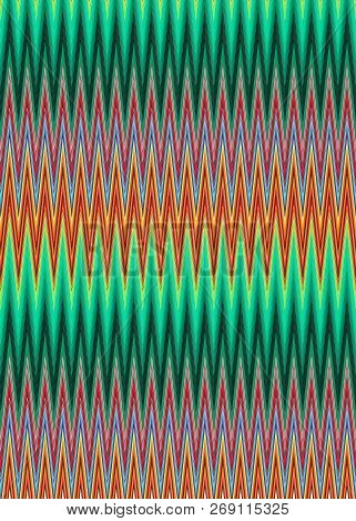 Abstract Multi Colored Geometric Knitted Zig Zag Pattern, Vector Illustration
