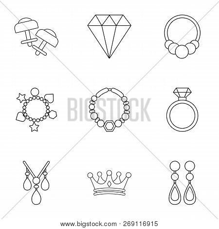 Shackle Icons Set. Outline Set Of 9 Shackle Vector Icons For Web Isolated On White Background
