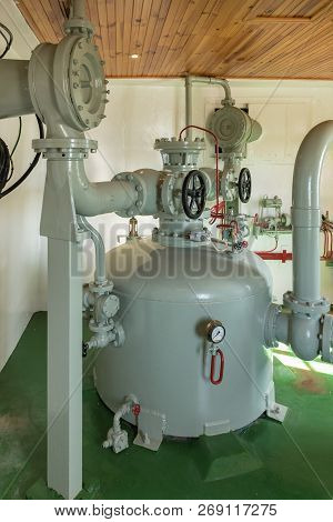 Paternoster, South Africa, August 21, 2018: Historic Equipment In The Cape Columbine Lighthouse Near