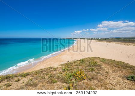 Landscape Of Beach Of Trafalgar Lighthouse Or Cala Isabel