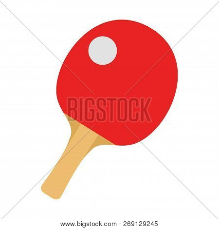A Badge Of Table Tennis. A Ball And A Racket. Sport. Vector Illustration. Eps 10.