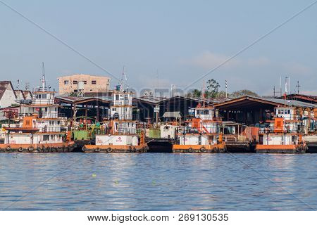 Iquitos, Peru - June 17, 2015: View Of A Port In Iquitos Peru
