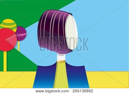 Girl With Purple Hair In The Field
