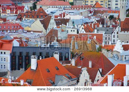 Panorama af gamle Tallinns tagene