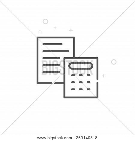 Wedding Estimate Vector Line Icon. Wedding Budget, Calculation Symbol, Pictogram, Sign. Light Abstra