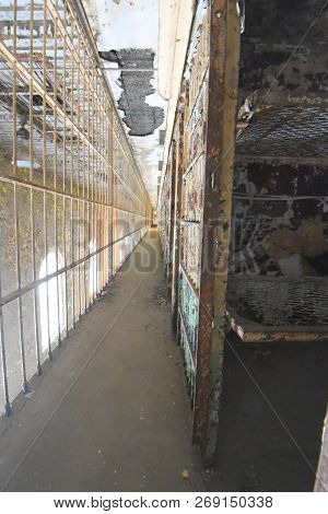 Mansfield, Oh, May 29, 2018, Ohio State Reformatory, Former Prison, Looking Down A Cell Block Row, P
