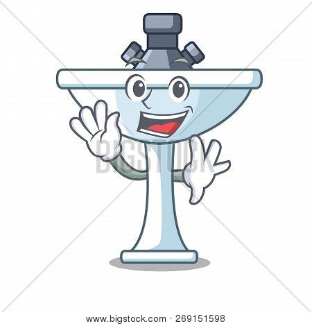 Waving Kitchen Sink On Stely Modern Character