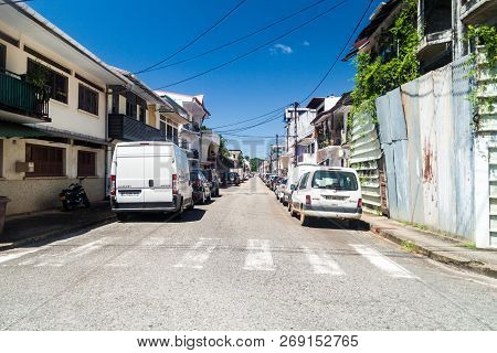 Cayenne, French Guiana - August 3, 2015: View Of A Street In The Center Of Cayenne, Capital Of Frenc