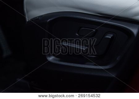 Novosibirsk, Russia - November 16, 2018: Mazda Cx 5, Close-up Of The Side Door Buttons. Photography 