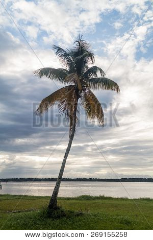 St Laurent Du Maroni, French Guiana. Maroni Marowijne River Between Suriname And French Guiana.