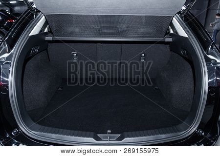 Novosibirsk, Russia - November 16, 2018: Mazda Cx5,  Close-up Of The Luggage Boot, Front View. Photo