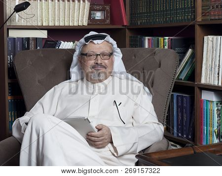 Portrait Of Washington Posts Saudi Journalist Jamal Khashoggi At His Home In Jeddah, Saudi Arabia - 