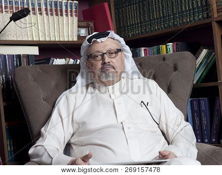 Portrait Of Washington Posts Saudi Journalist Jamal Khashoggi At His Home In Jeddah, Saudi Arabia - 