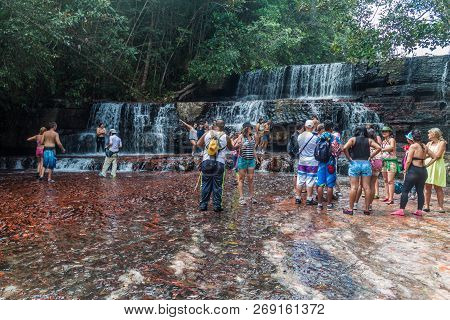 Quebrada De Jaspe, Venezuela - August 13, 2015: Qubrada De Jaspe Jasper Creek Is The River And A Ser