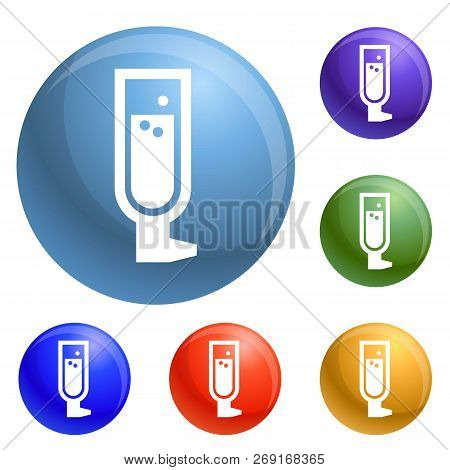 Man Insulin Spray Icons Set Vector 6 Color Isolated On White Background