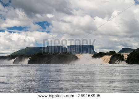Canaima Lagoon Waterfalls At River Carrao In Venezuela