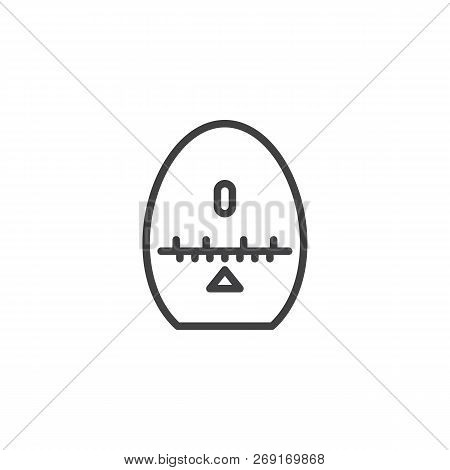 Cooking Timer Outline Icon. Linear Style Sign For Mobile Concept And Web Design. Kitchen Egg Timer S