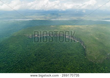 Aerial View Of Tepui Table Mountain In Venezuela