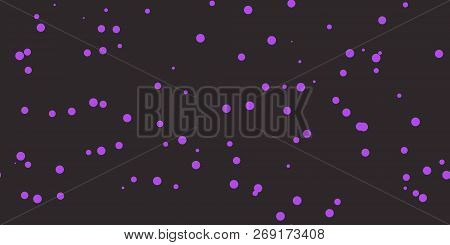 Violet Dark Brown Shambolic Bubbles Backgrounds. Seamless Artistic Random Dots Texture. Chaotic Brig