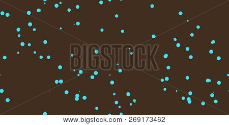 Brown Turquoise Shambolic Bubbles Backgrounds. Seamless Artistic Random Dots Texture. Chaotic Bright
