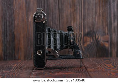 Moscow, Russia, April 18, 2017. The Old German Medium-format Scaling Camera Voigtlander Bessa, Relea