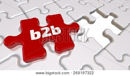 B2b. The Inscription On The Missing Element Of The Puzzle. Folded White Puzzles Elements And One Red