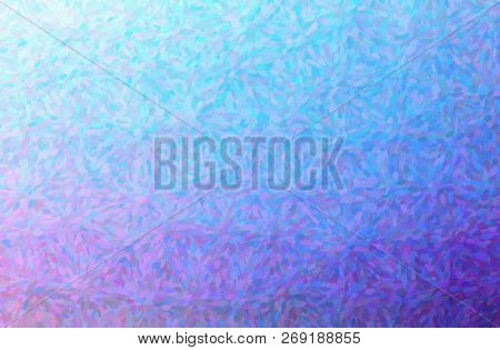 Illustration Of Blue And Purple Impressionist Pointlilism Horizontal Background Digitally Generated.