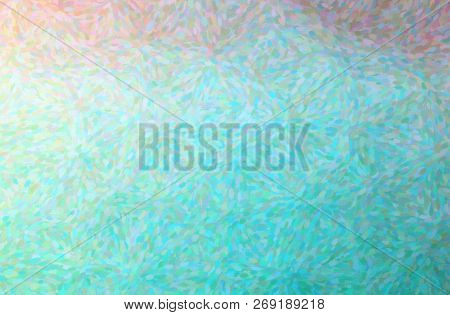 Illustration Of Abstract Blue, Brown And Green Impressionist Pointlilism Horizontal Background