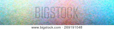 Illustration Of Abstract Blue, Red, Yellow And Green Impressionist Pointlilism Banner Background