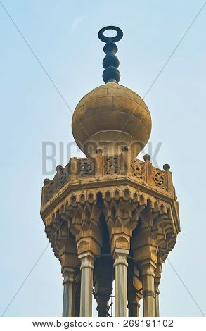 Detail Of The Tower Of Bab Zuwayla Gate - The Carved Balcony, Supported With Slender Pillars Ended W