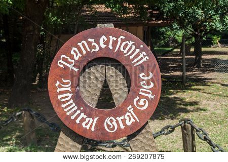 Villa General Belgrano, Argentina - Apr 3, 2015: Admiral Spee Cruiser Monument In Villa General Belg