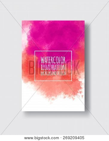 Watercolor Poudre, Pink, Fuchsia Color Design Banner. Vector Illustration